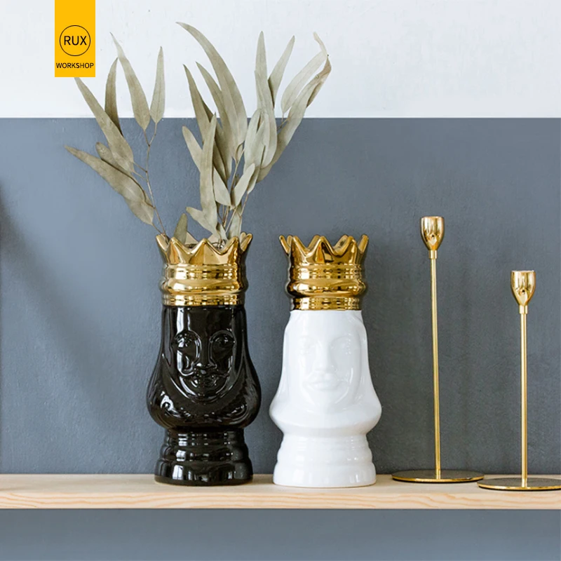 RUX мастерская Король Королева ваза для украшения интерьера европейский стиль