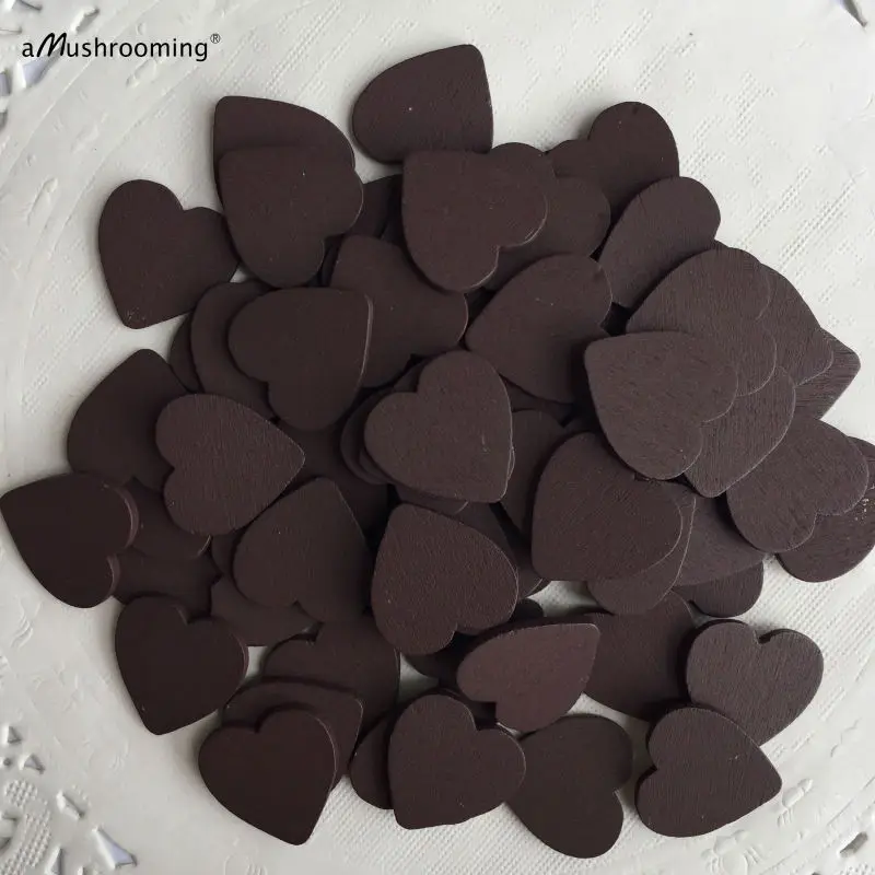 Цветные деревянные сердца ручной работы мини сердца-стол с конфетти-18 мм- (1000