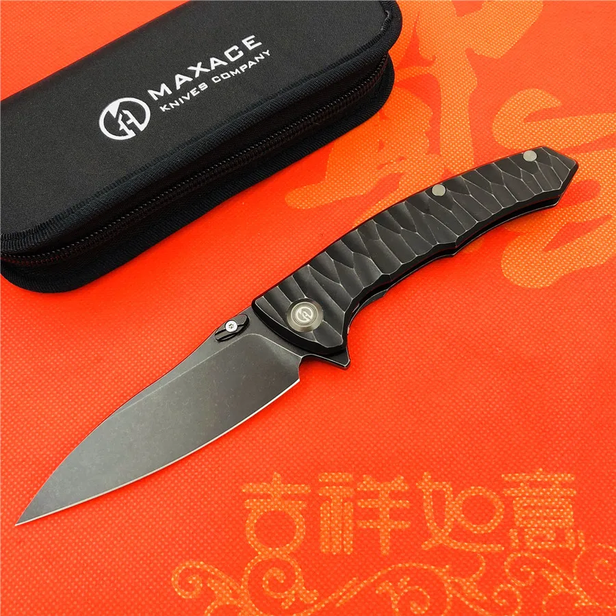 MAXACE Ворон Флиппер складной нож M390 лезвие TC4 титановая ручка Открытый лагерь Охота выживания карманные Кухонные Ножи EDC инструменты