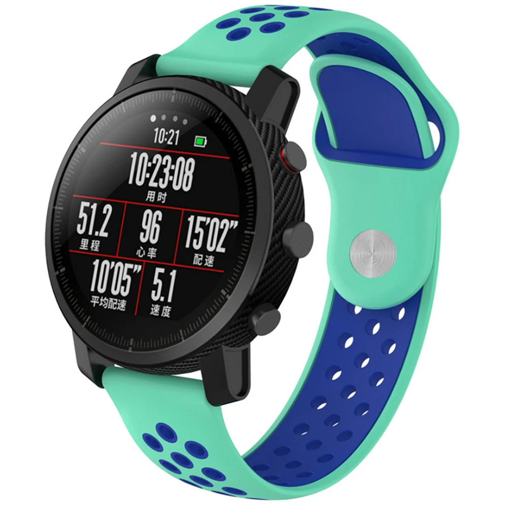 20 мм/22 мм силиконовый браслет для часов Xiaomi Huami AMAZFIT Pace/Strato/Bip/samsung gear S3/Pebble Time/Fitbit versa ремешок