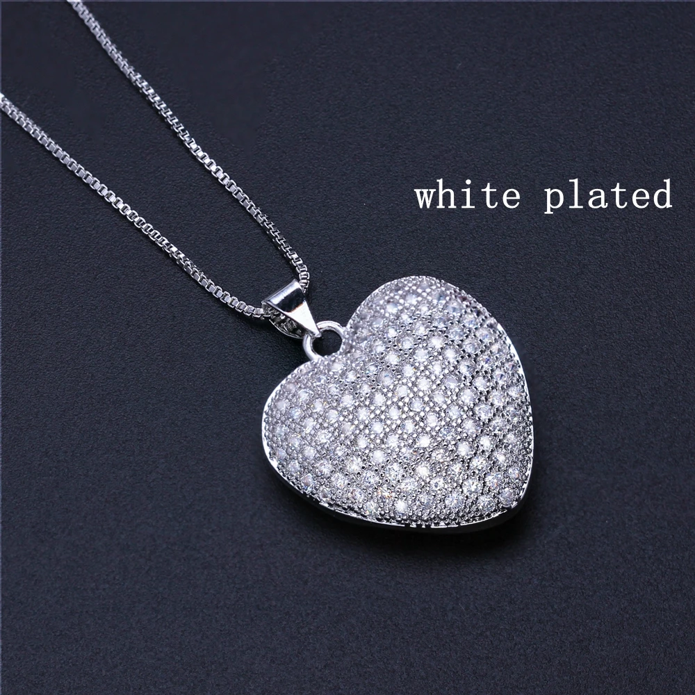 Подарок для мамы ожерелье с подвеской в форме сердца кубическим цирконием