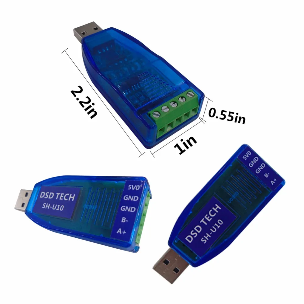 DSD TECH SH-U10 USB к RS485 преобразователь с CP2102 чип совместим Windows 7 8 10 linux mac OS |