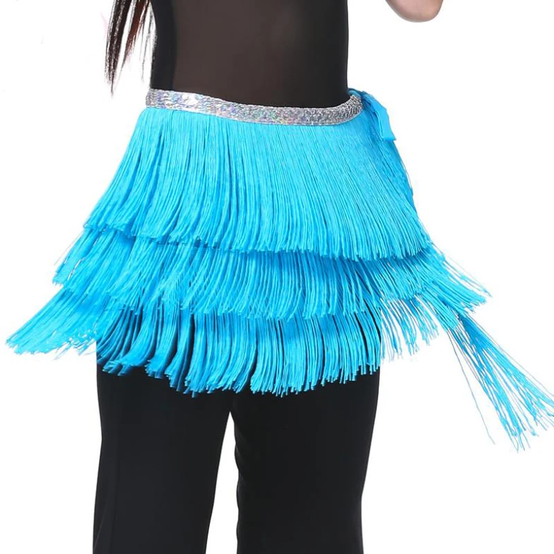 Women Belly Dance Tassel Hip Scarf 3 Layers Belt Tribal Latin Profesional Female Clothes Dancewear 12 Colors | Тематическая одежда