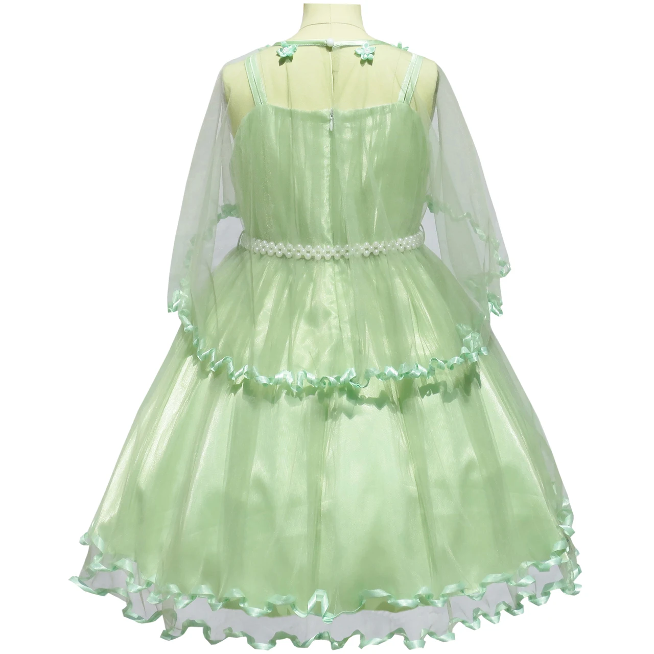 Sunny Fashion платья для девочек платье Цветок Девушка Платье Зеленый мыс Жемчуг