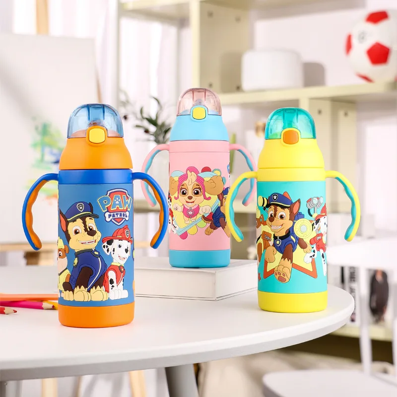 1 шт., 380 мл, настоящие бутылки для воды Paw Patrol, Вакуумная чашка, 316 нержавеющая сталь, термальная бутылка, BPA прямая чашка для детей, для мальчиков и девочек