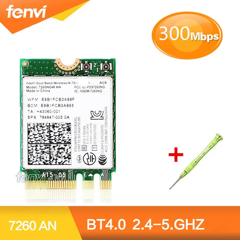 Двухдиапазонный беспроводной N для Intel 7260NGW AN 7260 NGFF Wifi Bluetooth 4,0 Mini Wlan карта Поддержка hp/Asus/acer/Dell/Toshiba ноутбук