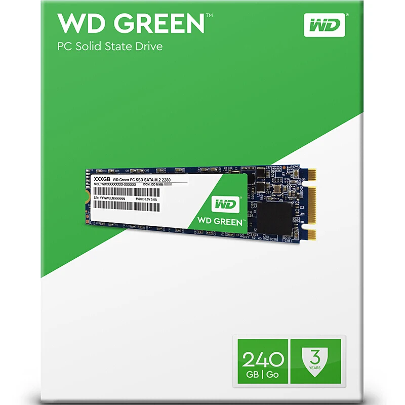 Внутренний жесткий диск WD SSD GREEN PC 120 ГБ 240 M.2(2280) NGFF для ноутбука|Внутренние