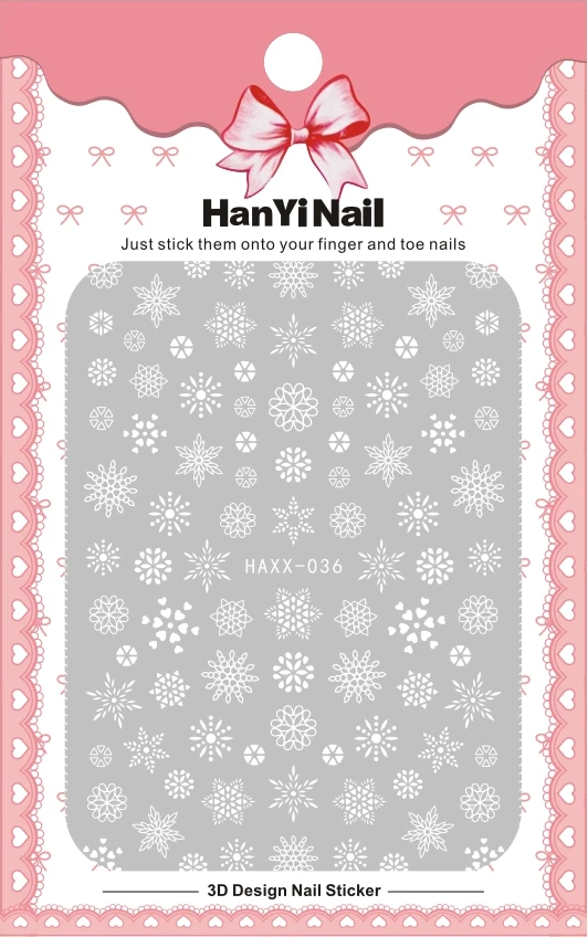 

HX023-037 2019 New Self-stick Nails Art Sticker Nail Wrap Sticker Tips Snowflake Winter Merry Christmas Manicura stickers