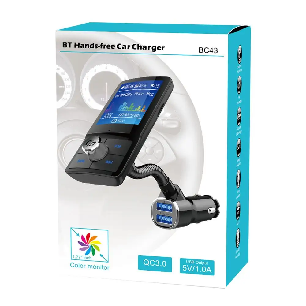 Land best цветной экран fm передатчик Автомобильный MP3 беспроводной Bluetooth Handsfree