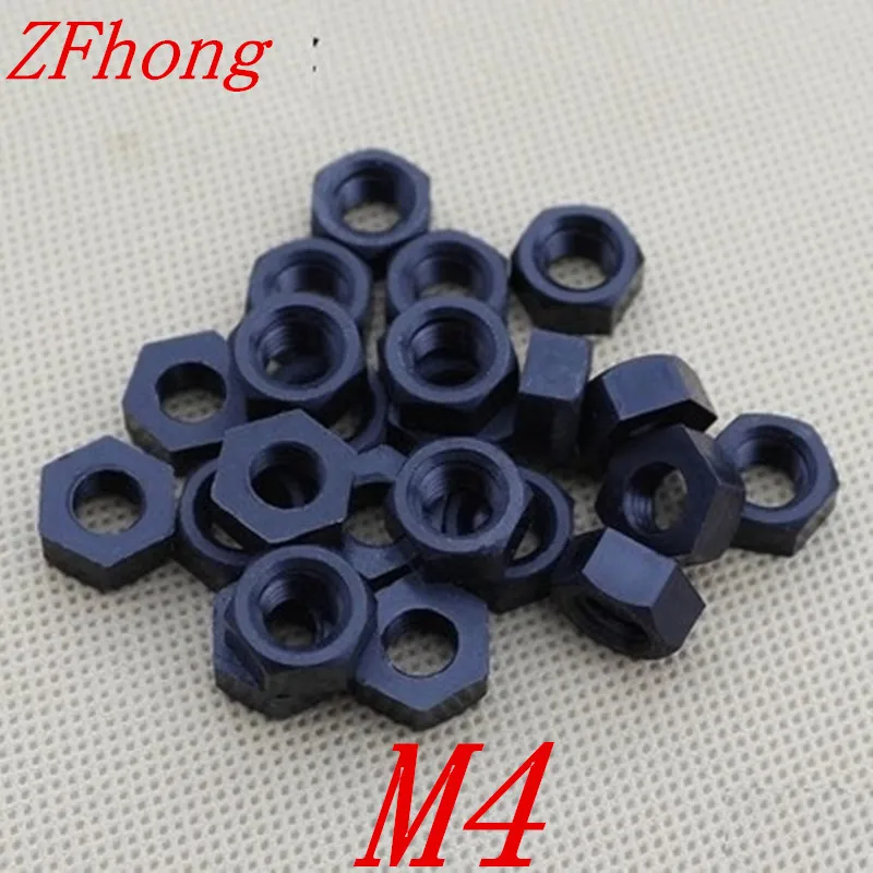 

1000PCS M4 Black nylon plastic hex nut