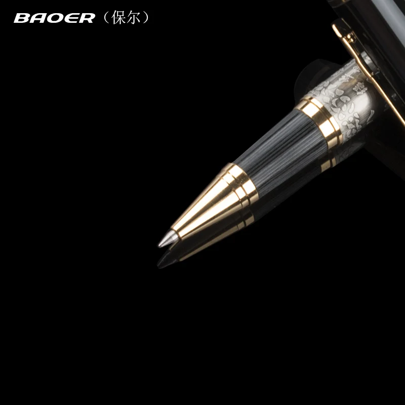 Высококачественная шариковая ручка Baoer 507 с серебристыми и золотистыми зажимами