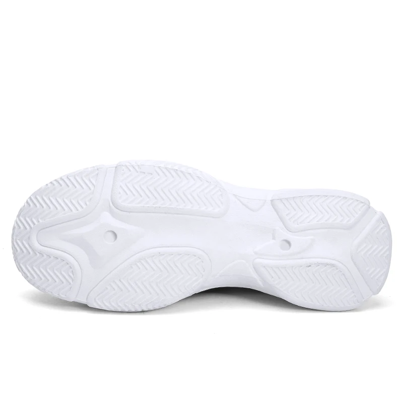 Новые Высокие кроссовки на платформе женские белые массивные трикотажные