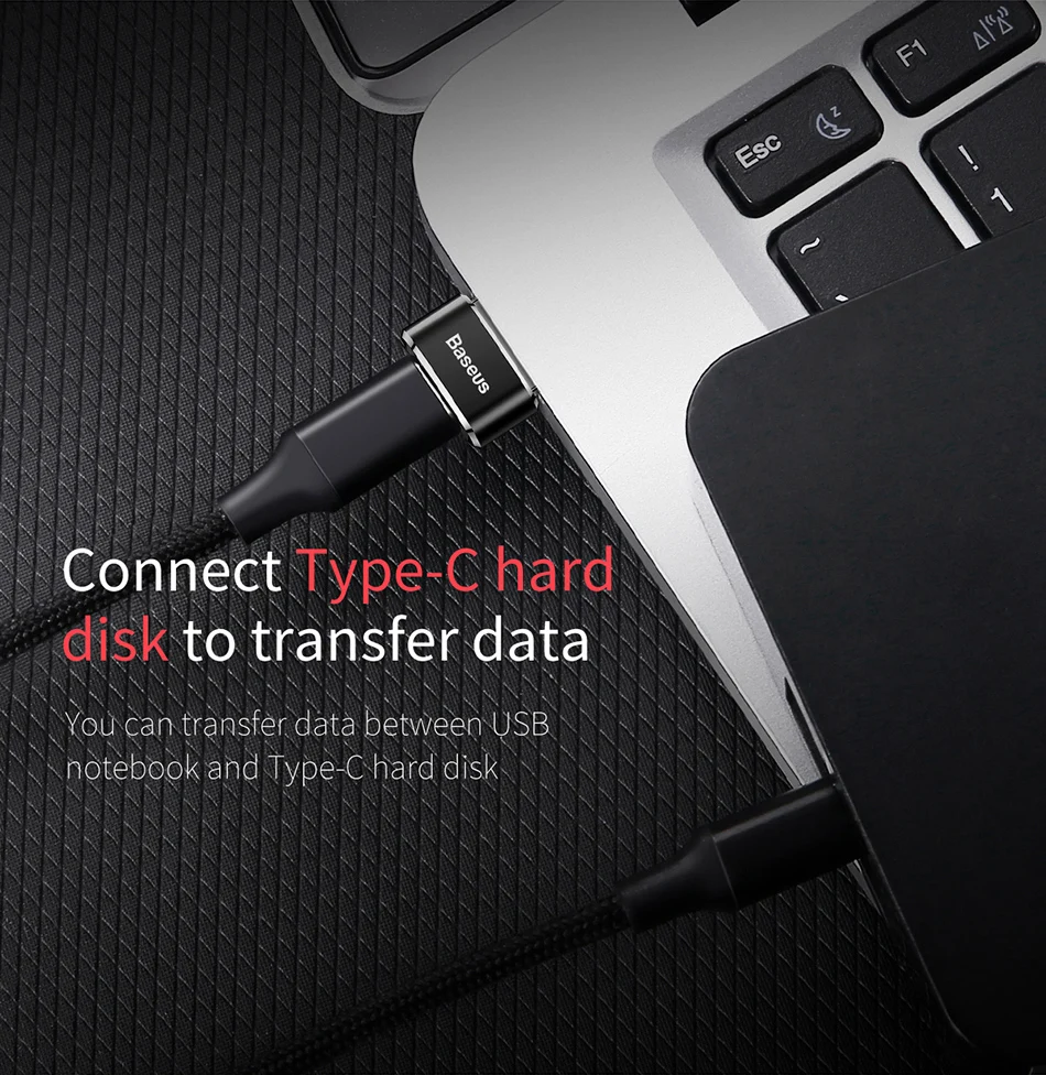 Адаптер Baseus USB на usb type C OTG USB-C конвертер type-c адаптер для samsung S10 Xiaomi Mi 9t Oneplus 7 6t USB OTG разъем