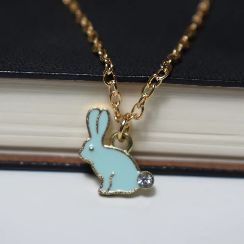 2018 Новое поступление 4 цвета ожерелье с кулоном в виде кролика кристаллами модные