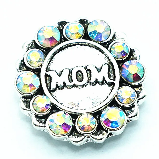 Модные красивые красочные стразы 18 мм кнопки подходят для браслета ювелирные