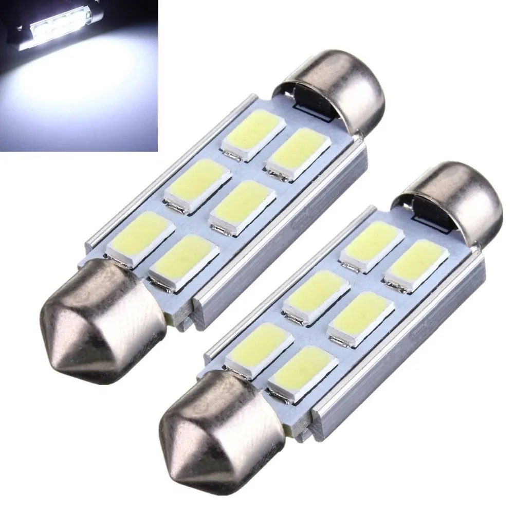 4X Canbus Dome Festoon 42 мм 6 светодиодный 5630 SMD C5W Voiture Ampoule 211 2 578 212 DC 12V Blanc Pur 6000K|festoon 42mm|42mm
