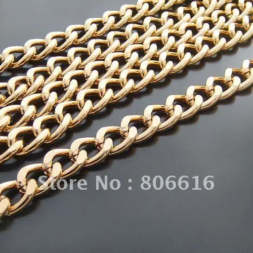 

3M/lot 12MM/W Gold Plated Aluminum Link Chains Jewelry Findings/Accessories