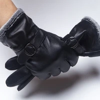leather gloves men winter warm coral fleece genuine leather driving gloves women sheepskin touchscreen glove sluva motociclista