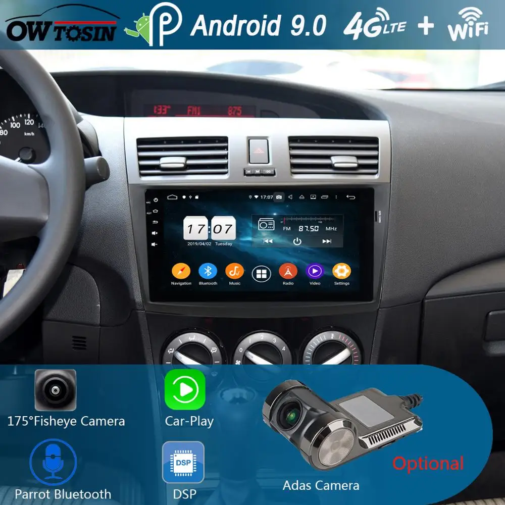 9-дюймовый IPS Android 9 0 8-ядерный 4 Гб ОЗУ + 64 ПЗУ автомобильный DVD-радио GPS для Mazda 3 Mazda3
