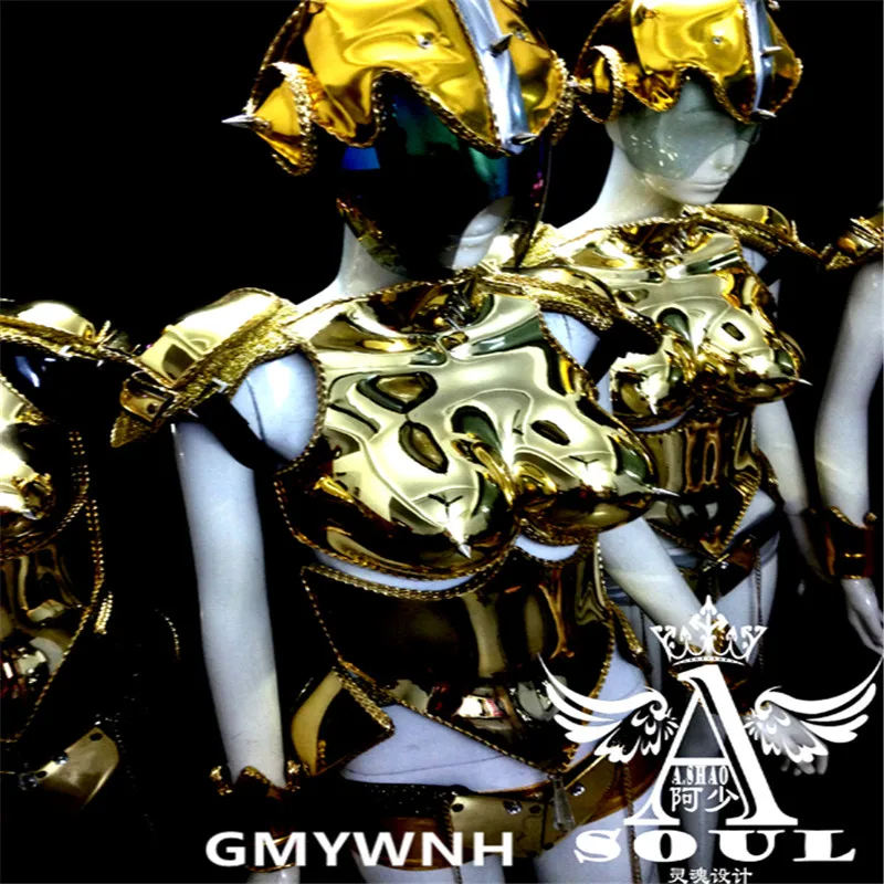 ES005 костюм для бальных танцев с золотым зеркалом одежда сцены подиума платья