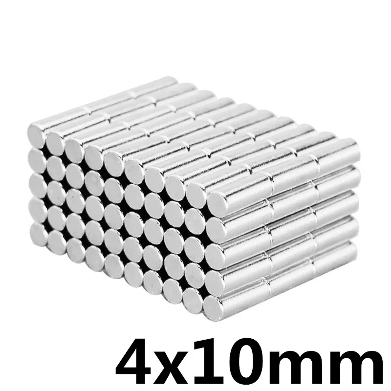 50 шт. дисковый магнит 4x10 мм N35 Круглый цилиндр Сильный диск NdFeB редкоземельный 4*10