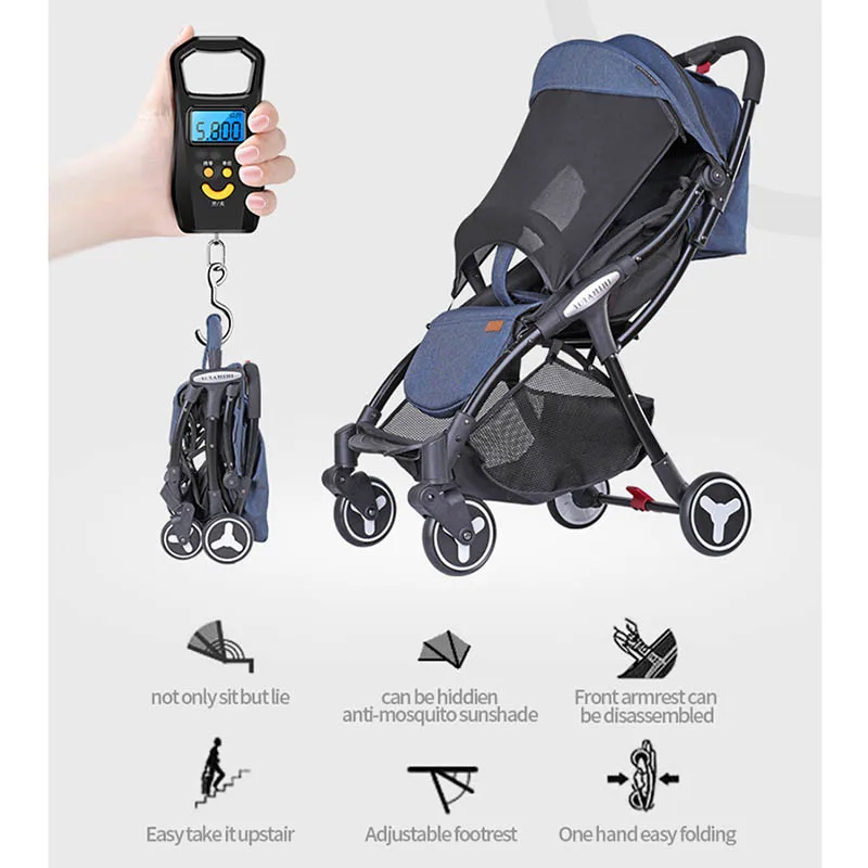 Прогулочная коляска Yoya легкая портативная складная детская большая тележка