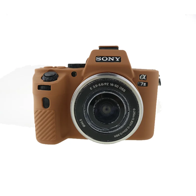 brown Мягкий силиконовый чехол для камеры sony A7R II A7 II A7R Mark 2 A7S2 резиновый защитный чехол - Цвет: brown
