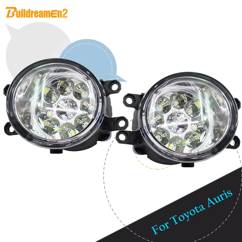 

Buildreamen2 For Toyota Auris H8 H11 Car Styling LED Light Fog Light Daytime Running Light DRL White Blue Yellow 12V DC 2 Pieces