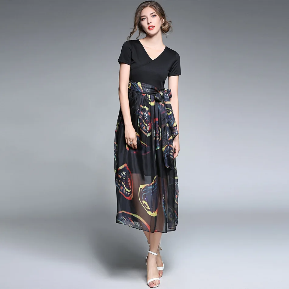 2017 высокое качество летнее платье шифон Для женщин Boho Винтаж пикантные Богемия