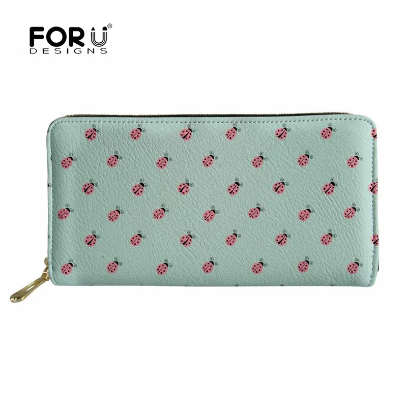 FORUDESIGNS Длинный кошелек с принтом божьей коровки женский кошелек клатч женский держатель для карт чехол для телефона Монета Сумка для денег porte feuille femme - Цвет: YQ1756Z21