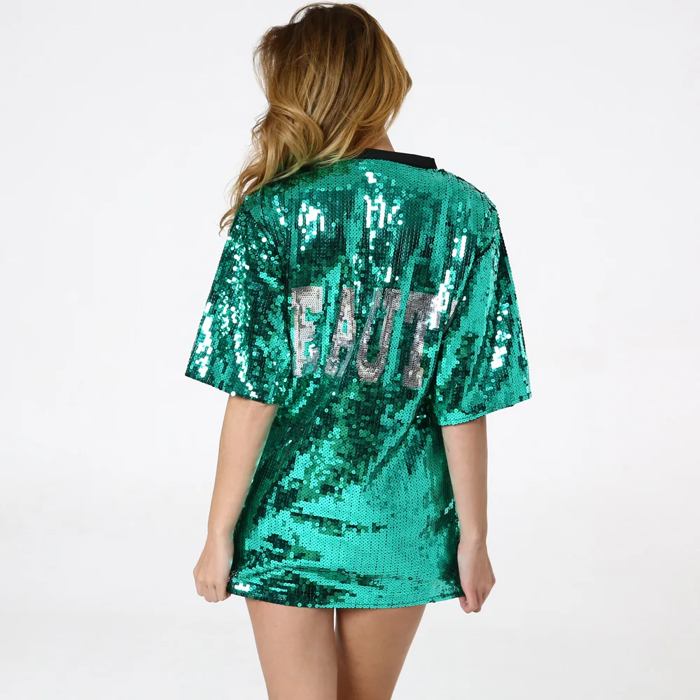 Новинка 2019 женская футболка с милыми блестками и рисунком русалки летняя модная