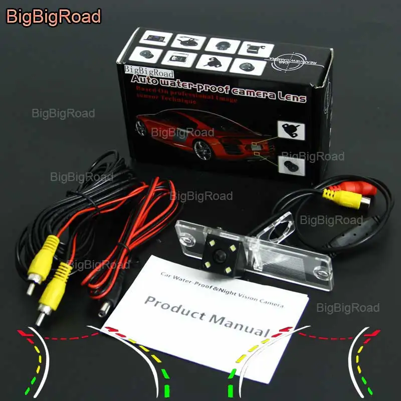 BigBigRoad Car Intelligent Dynamic Track Rear View Camera Backup Waterproof For Mitsubishi Pajero 2009-2012 Zinger L200 | Автомобили и