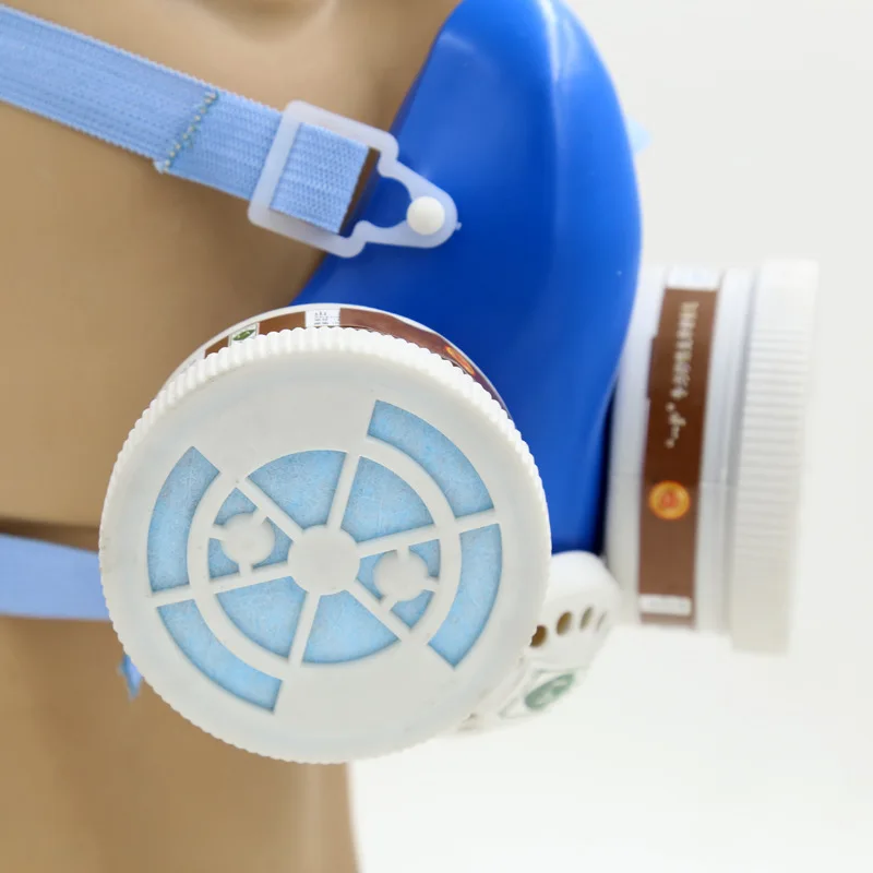 

YIHU gas mask blue Two-pot efficient respirator gas mask paint spray pesticides industrial safety protective mask