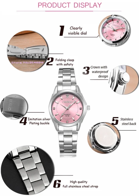 6 Colors CHENXI Brand Watch Luxury Women's Casual Watches Waterproof Watch Women Fashion Dress Rhinestone WristWatch CX021B 3