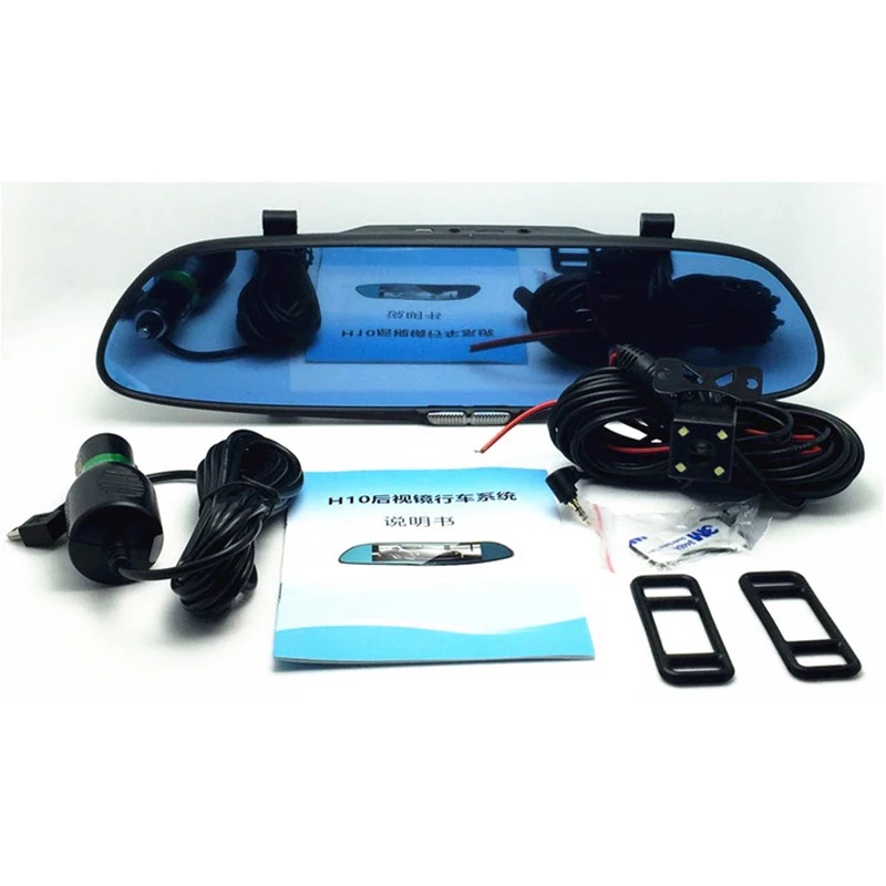 Black Hd сенсорный экран двойной объектив Dvr Автомобильная камера рекордер Dash камера ночного видения рекордер портативный циклическая запись автомобильный монитор - Color Name: Black