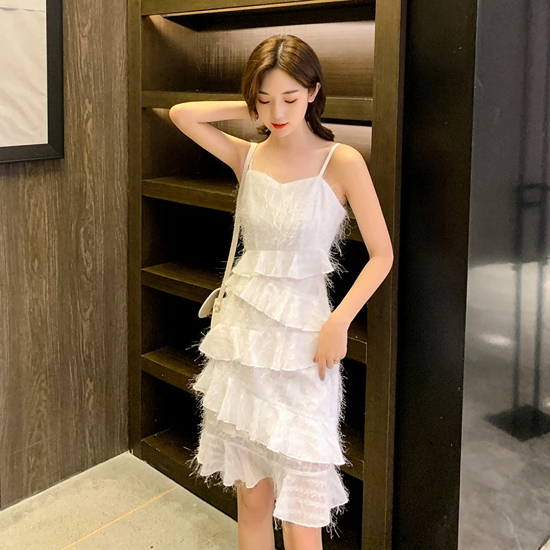 JIBAIYI Sexy V средства ухода за кожей Шеи белый летнее платье бохо стиль Спагетти