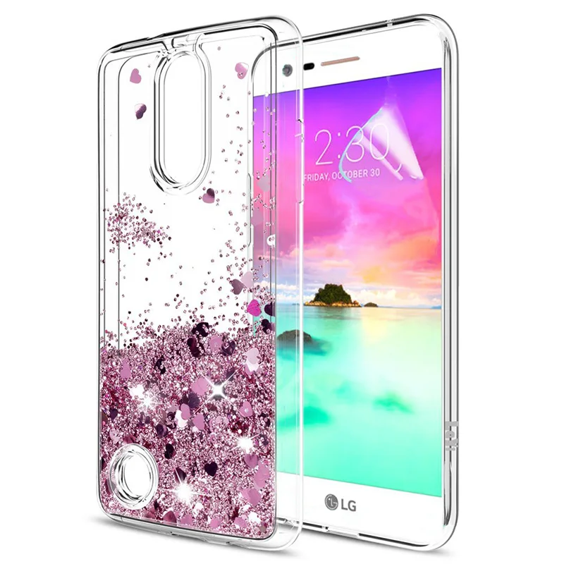 For LG K20 Plus / V Grace Harmony Case Girls Women Liquid Quicksand Bling Cute Clear Soft TPU Silicone Cases Back Cover |