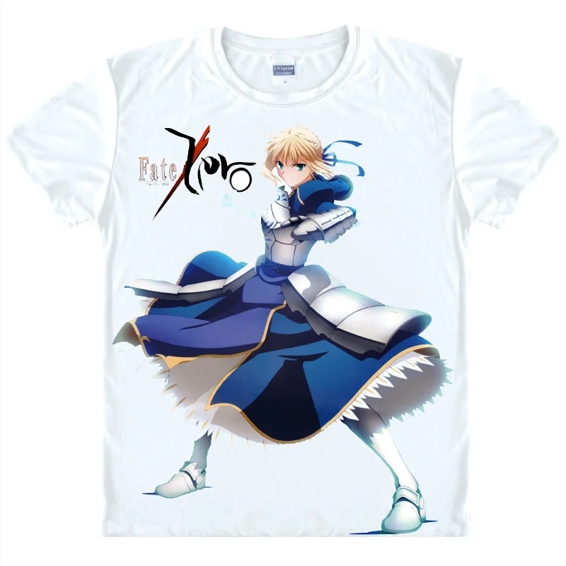 Футболка Coolprint с аниме Fate Hollow Ataraxia футболки коротким рукавом принтом саблей Arturia
