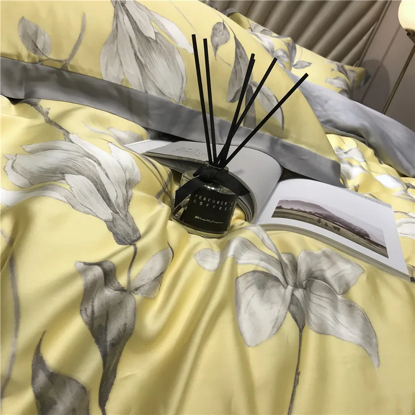Ropa de cama Tencel Silk, 4 шт., набор постельного белья KING QUEEN, роскошный пододеяльник, простыня, постельное белье dekbedovertrek