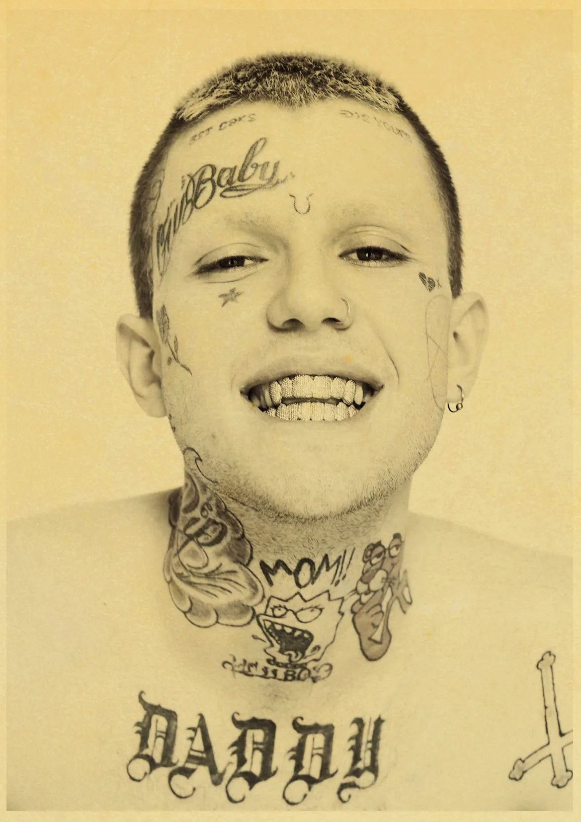Хип-хоп рэпер Lil Peep плакат наклейки на стену Винтаж постер печатает Высокое качество для гостиной домашний декор - Цвет: D136