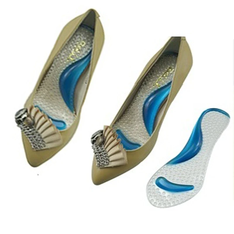 2 пары = 4 шт. женские силиконовые гелевые стельки на плоской подошве высоком