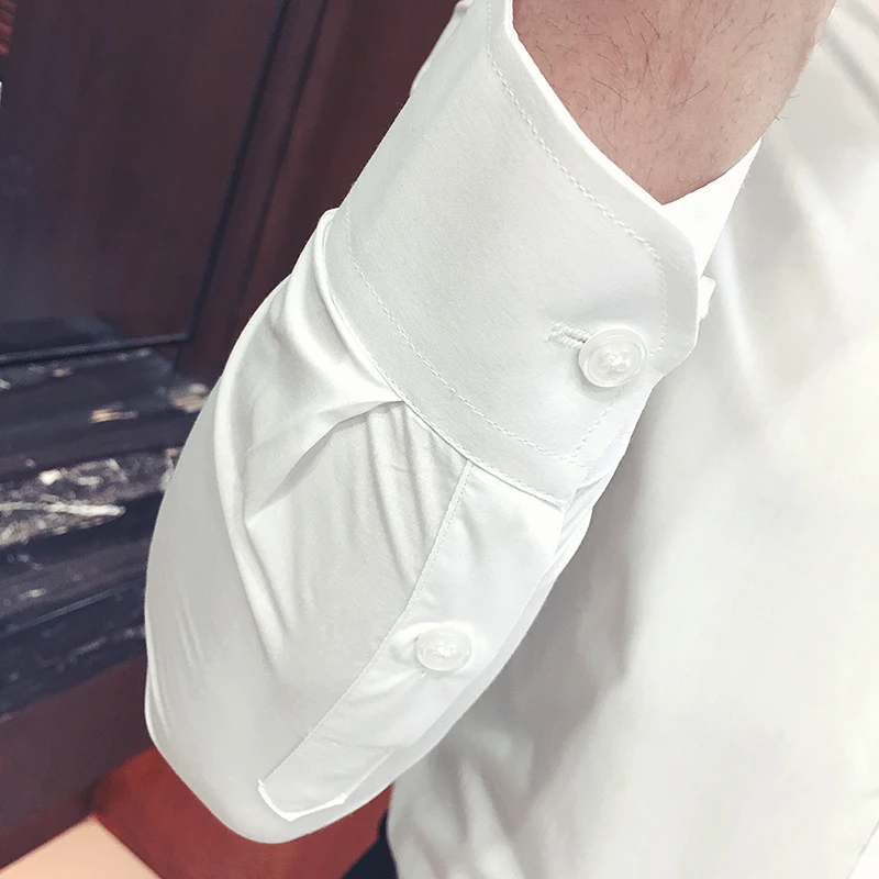 Рубашка мужская с длинным рукавом модная сорочка Slim Fit в повседневном и деловом