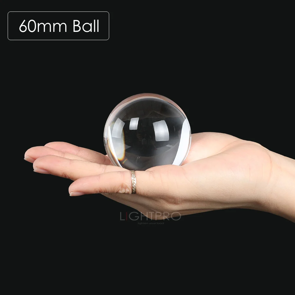 60mm ball Фон для фотосъемки с украшением в виде кристаллов объектив мяч 50/60/70/80/90/100/110 мм(ширина)/Портативный сумка АЗИАТСКИЙ КВАРЦ прозрачного волшебный стеклянный шар для фото съемки - Цвет: 60mm ball