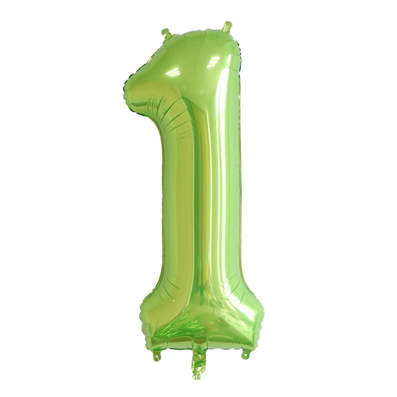 green 40 дюймов Количество воздушных шаров детский душ 1st большой гелиевый воздушный шар покрытый фольгой золото серебро розовый цифра Globos День Рождения Вечеринка Свадьба Декор Balon - Цвет: green