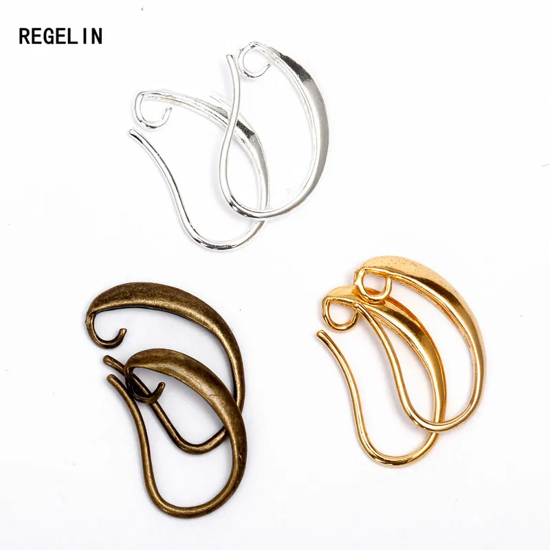 Женские винтажные сережки REGELIN серебристые/позолоченные проволочные крючки 10