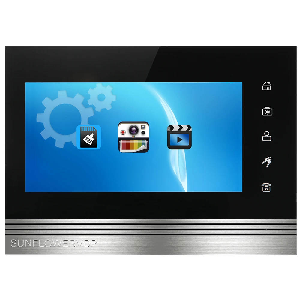 For 5 Apartments Video Recording Intercom With Camera Rfid Lock Ring Video Doorbell 8GB 7