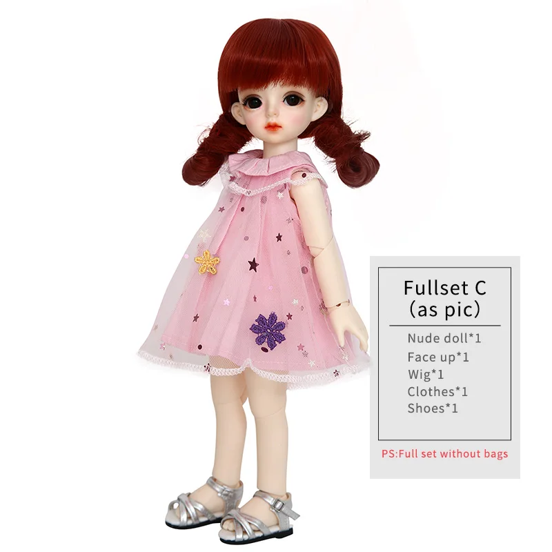 Fullset as in Pic 1/6 имбирь Miadoll BJD SD куклы YOSD модель тела детский полный набор с волосами Одежда Обувь Аксессуары шарнирная кукла - Цвет: Fullset as in Pic