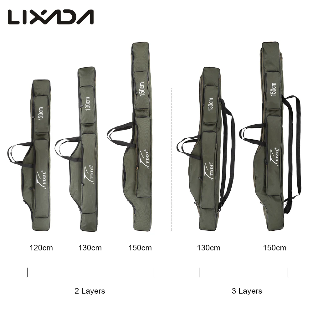 Портативные складные темно зеленые сумки для удочки Холщовая Сумка хранения