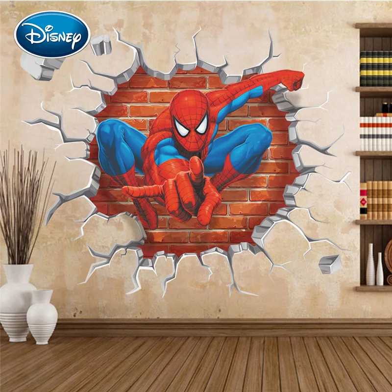 Disney Человек-паук стикер стерео стены Детская комната спальня стикер на стену съемный