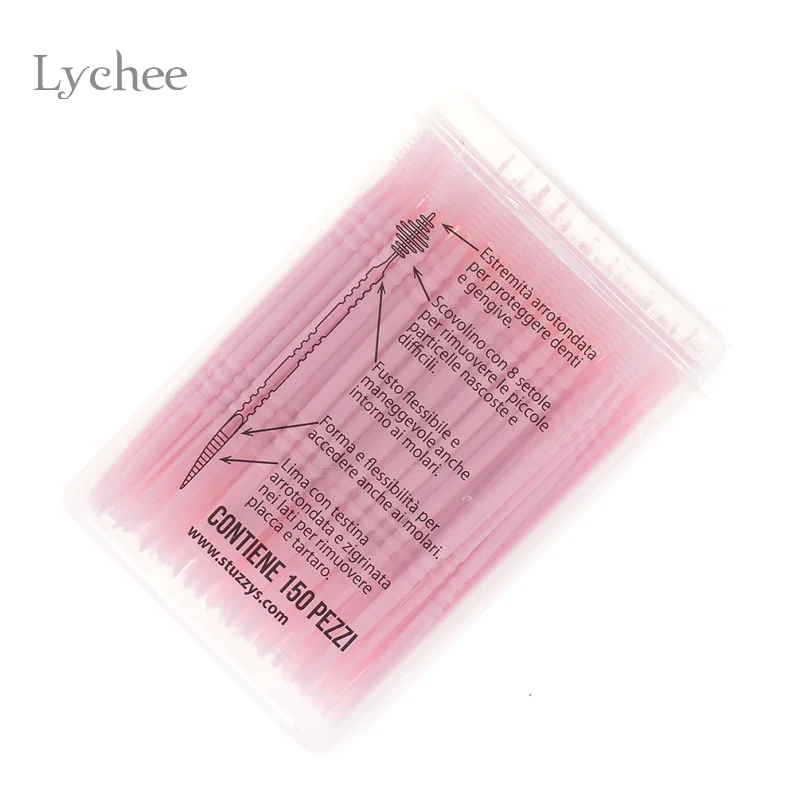 Lychee 150 шт./упак. разные цвета Портативный пластиковая зубочистка стоматологических Палочки s Eco-Friendly зуб Палочки